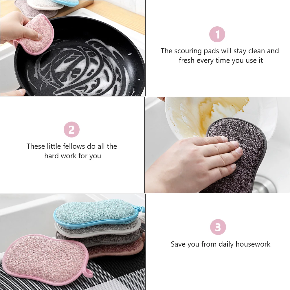 

10 Pcs Dishwasher Sponge Cloth Mops Dishwashing Scrub Cleaning Pad Scrubber Kitchen for
