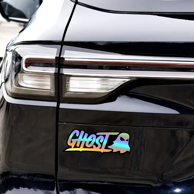 1PC Holographic Ghost Reflective Decal - Waterproof Scratch Cover Vinyl Sticker for Helmet, Tank, Car & Moto