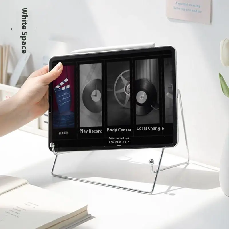 Portable Metal Flat Support New Silver Creative Book Reading Stand Mobile Phone Support Ins Style Desktop Support