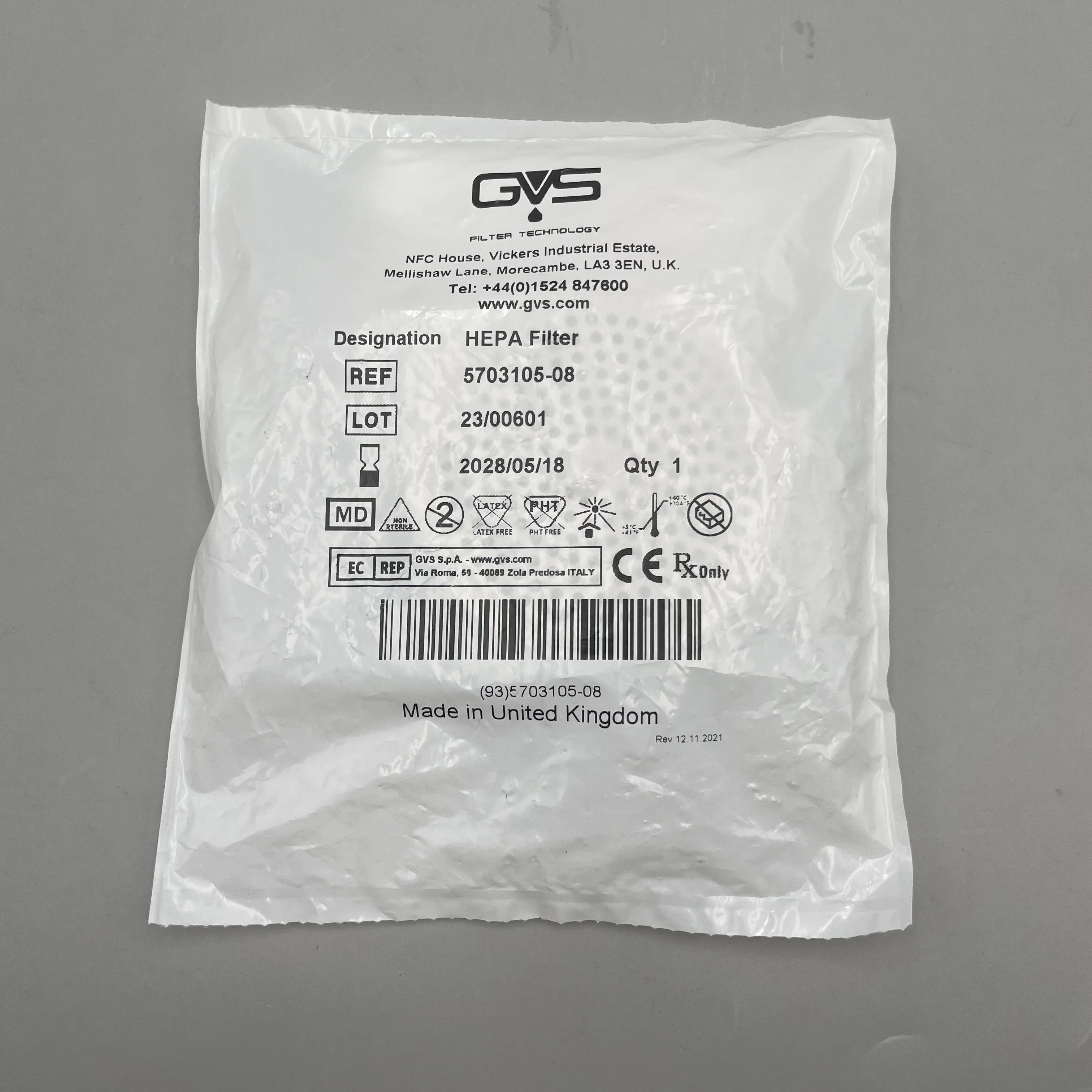 ใหม่และเป็นต้นฉบับ 5703105   ตัวกรอง Drager HEPA