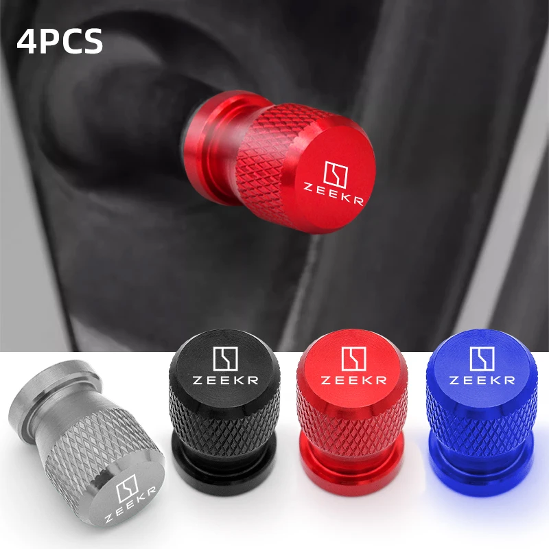 Car Wheel Tire Valve Caps, Tyre Stem Covers, Waterproof, For ZEEKR 001 007 009 X 2022 2023 2024 Custom Logo, 4Pcs Accessories