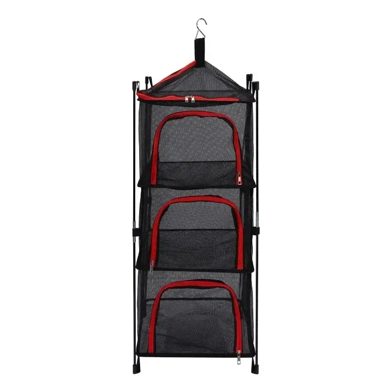 Everbright Store 2026 New Camping Tableware Storage, Drying Net, Four-layer Storage Net, Hanging Drying Net