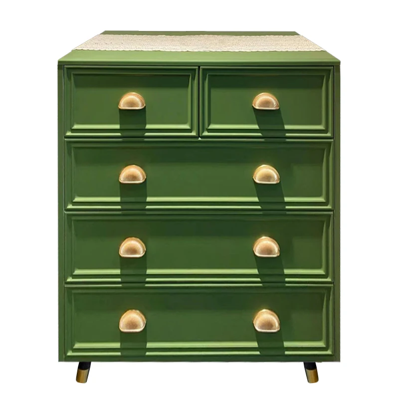 

French chest of drawers solid wood retro simple American light luxury color drawers porch storage cabinet customization