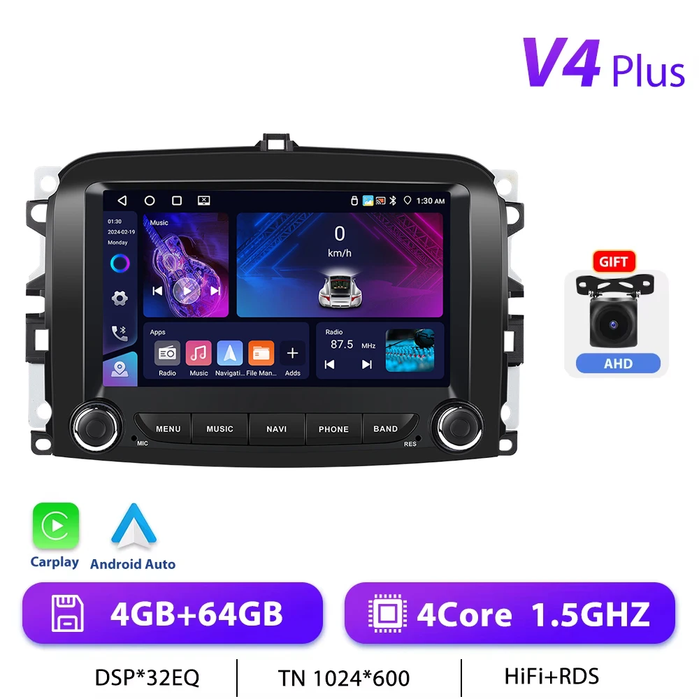 CarPlay Android Radio Voor Fiat 500L 2013-2019 omdat Multimedia Speler 2din GPS Stereo Navigatie Intelligent Systeem Autoradio RDS