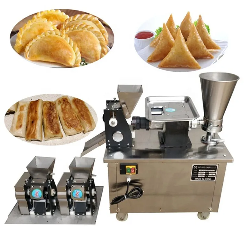 Máquina samosa para fazer torta de carne, bolinho dobrável, envoltório de pele, máquina automática de fabricação de empanada, linha de produção