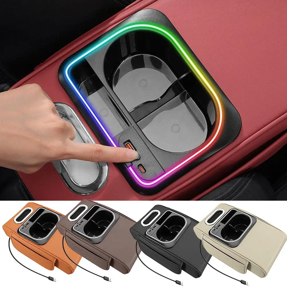 Armrest Box Heightening Pad Multi-function Car Armrest Cup Accessories Car Tissue Holder Storage Box Interior & F6F3