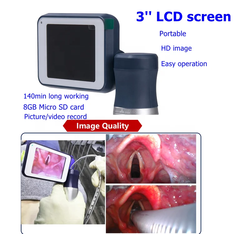 BESDATA 3 Inch Monitor 1280*720 Reusable Anesthesia Intubation Videolaryngoscopy Metal Blade Miller0 Neonate Video Laryngoscope