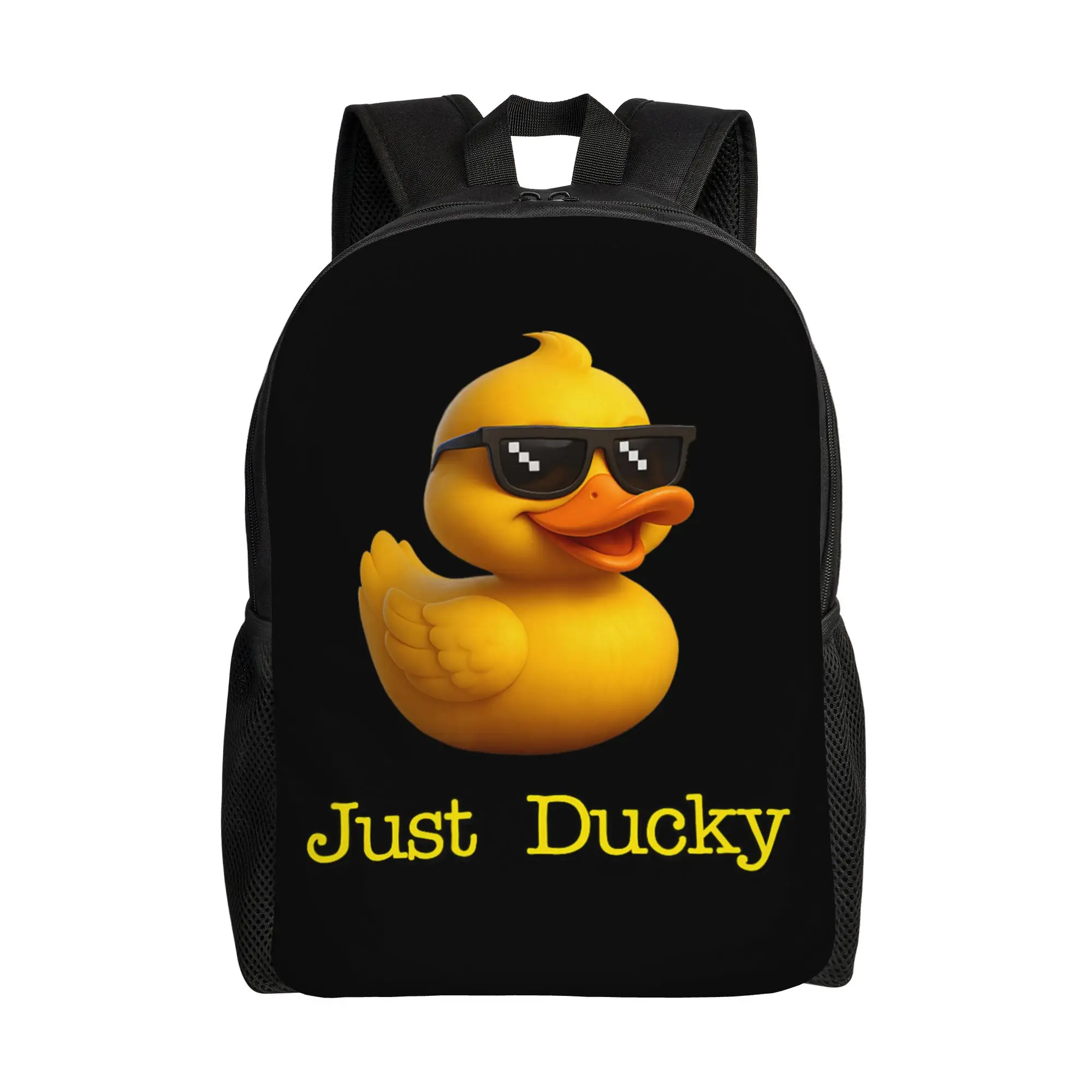 Just Ducky Funny Rubber Yellow Duck  Backpack Men  Lightweight Backpacks Polyester Fashion High School Bags Hiking Rucksack
