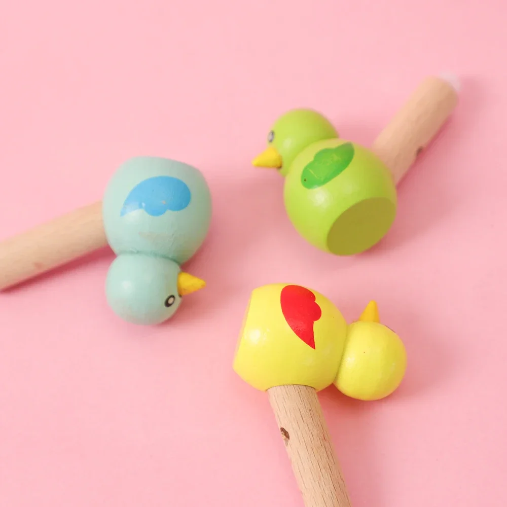 New Wooden Bird Whistle Cartoon Developmental Instrument Musical Toys for Kids Birthday Baby Shower Party Favors Pinata Gift