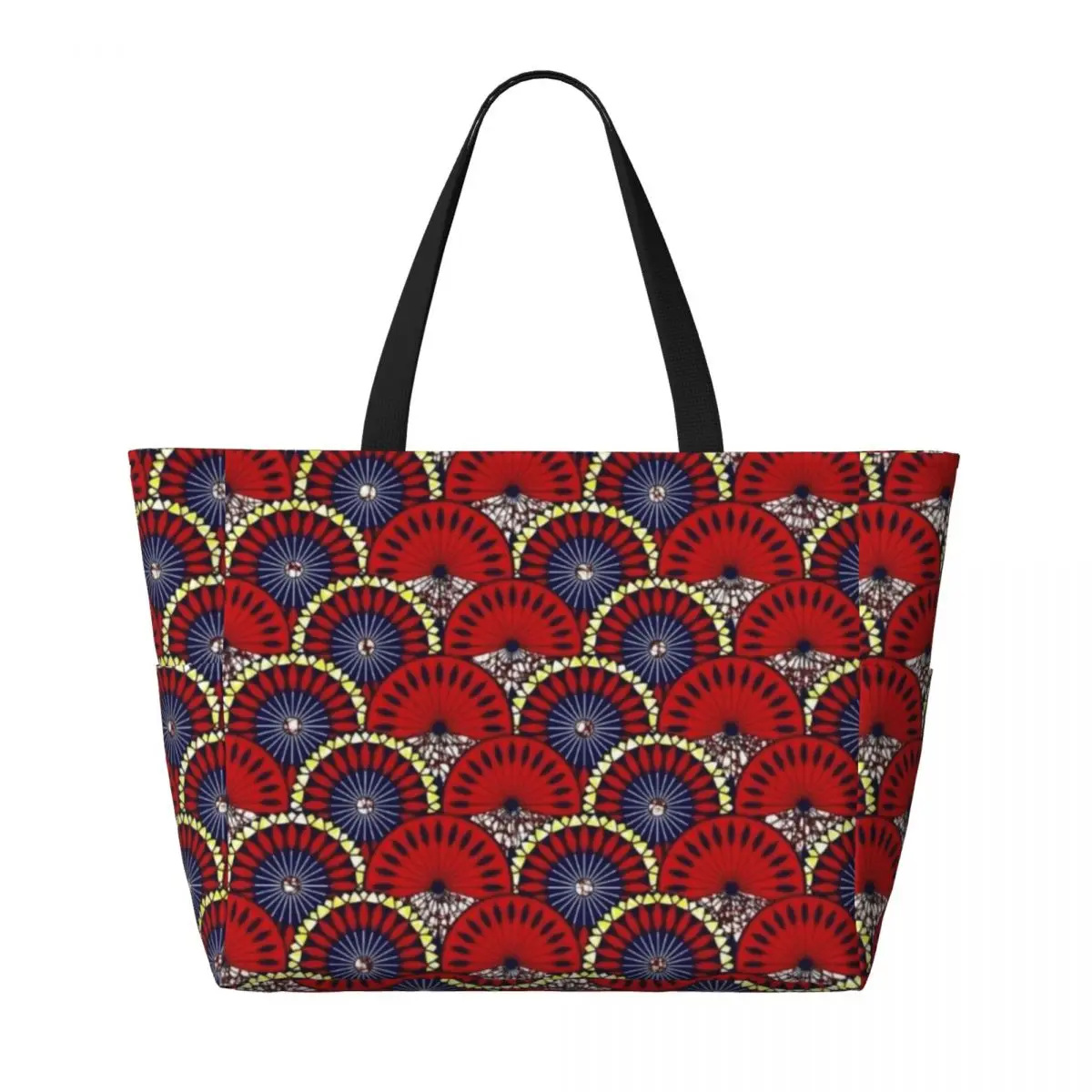 Custom Ankara Dutch Wax Print Tote Bag Women Big Capacity African Patterns Beach Gym Travel Bags