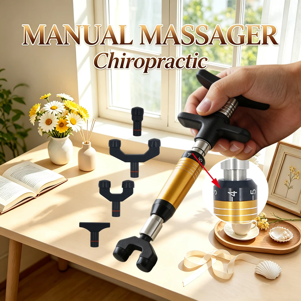 New Spine Chiropractic Corrector Adjusting Tool Manual Gun Set Vertebration Adjustment Activator Massager Body Relaxation 300N