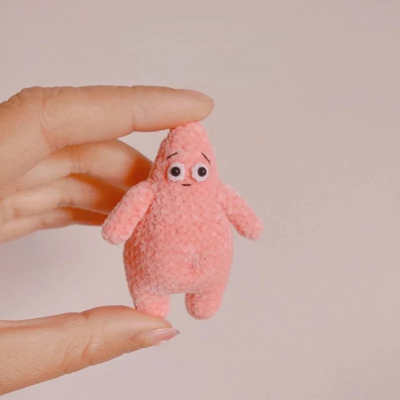 SpongeBob Patrick Star Plush Funny DIY Handmade Knitting Set Keychain Pendant Soft Buttocks Cartoon Decoration Gift Unfinished