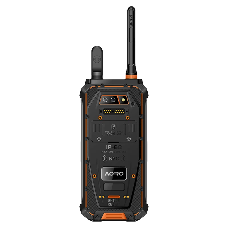 Rugged Walkie Talkie Aoro M5 4G LTE Waterproof Android NFC 1D / 2D Barcode Scanning rugged pda DMR PPT+POC Double Walkie Talkie