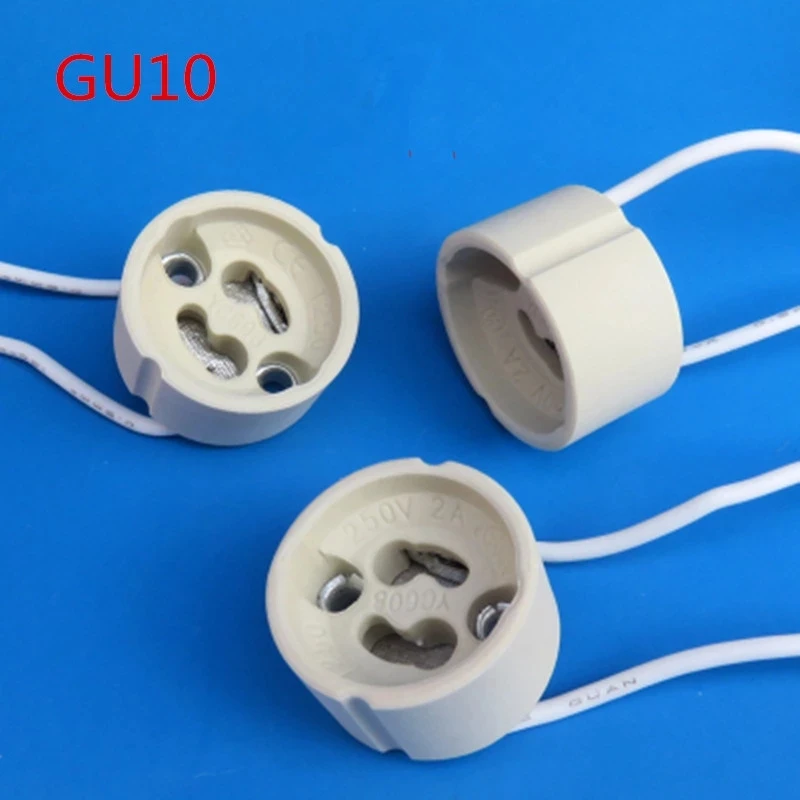 10-100pcs/lot GU10 lamp base holder Socket base LED Lamp test holder GU10 fitting Silicon cable led bulb spotlight LIGHTING
