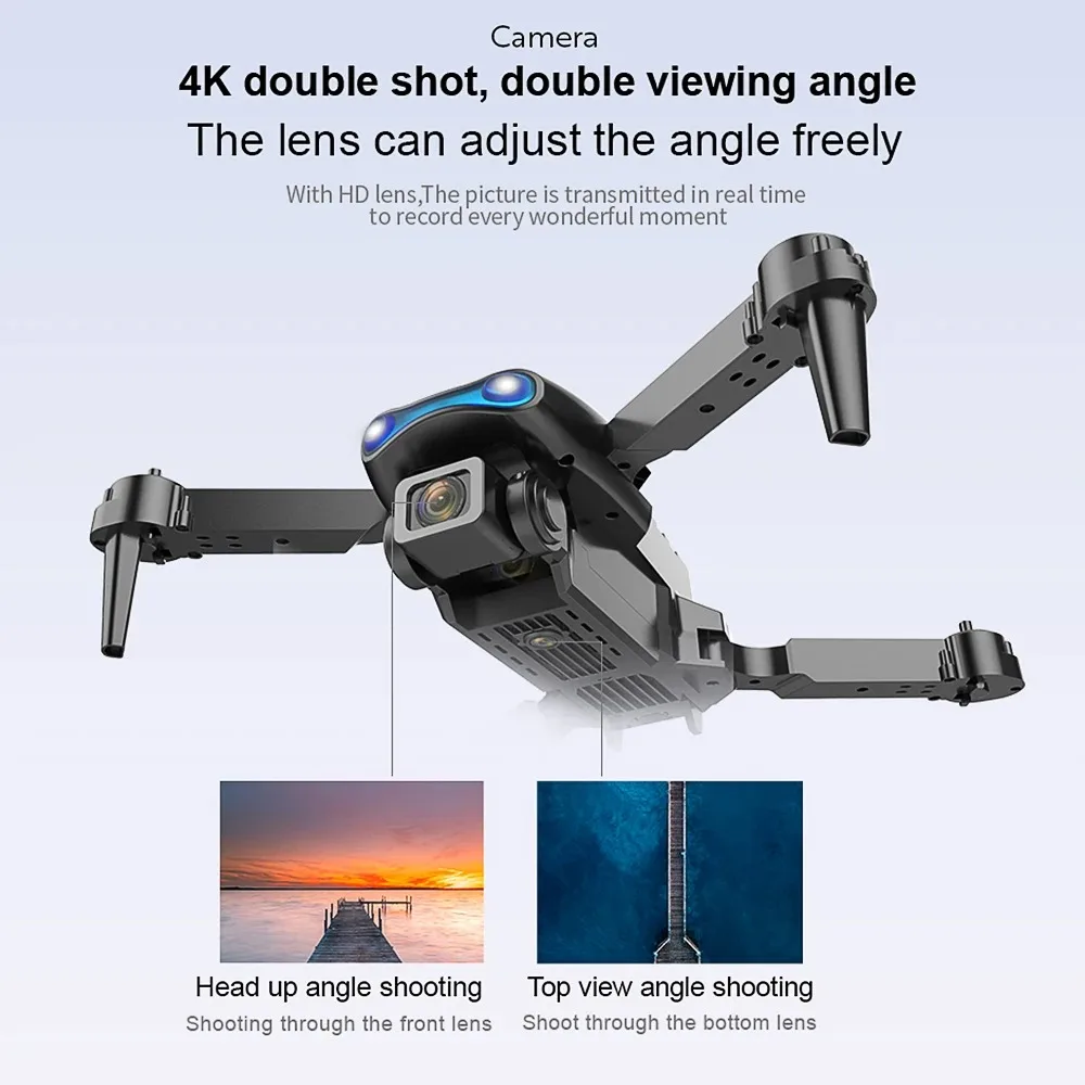 Dron plegable con cámara HD 4K 2024 P, cuadricóptero con WIFI, FPV, gran angular, retención de altura, juguetes de regalo, E99 Pro, novedad de 1080