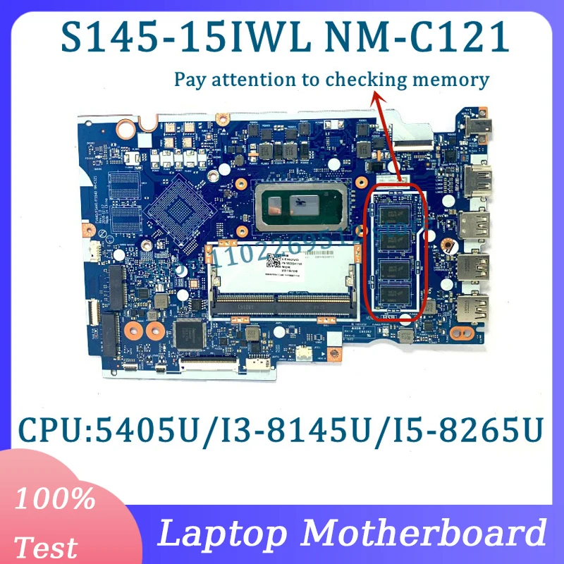 

FV440/FS441/FS540 NM-C121 For Lenovo IdeaPad S145-15IWL Laptop Motherboard With 5405U/I3-8145U/I5-8265U CPU Mainboard 100%Tested