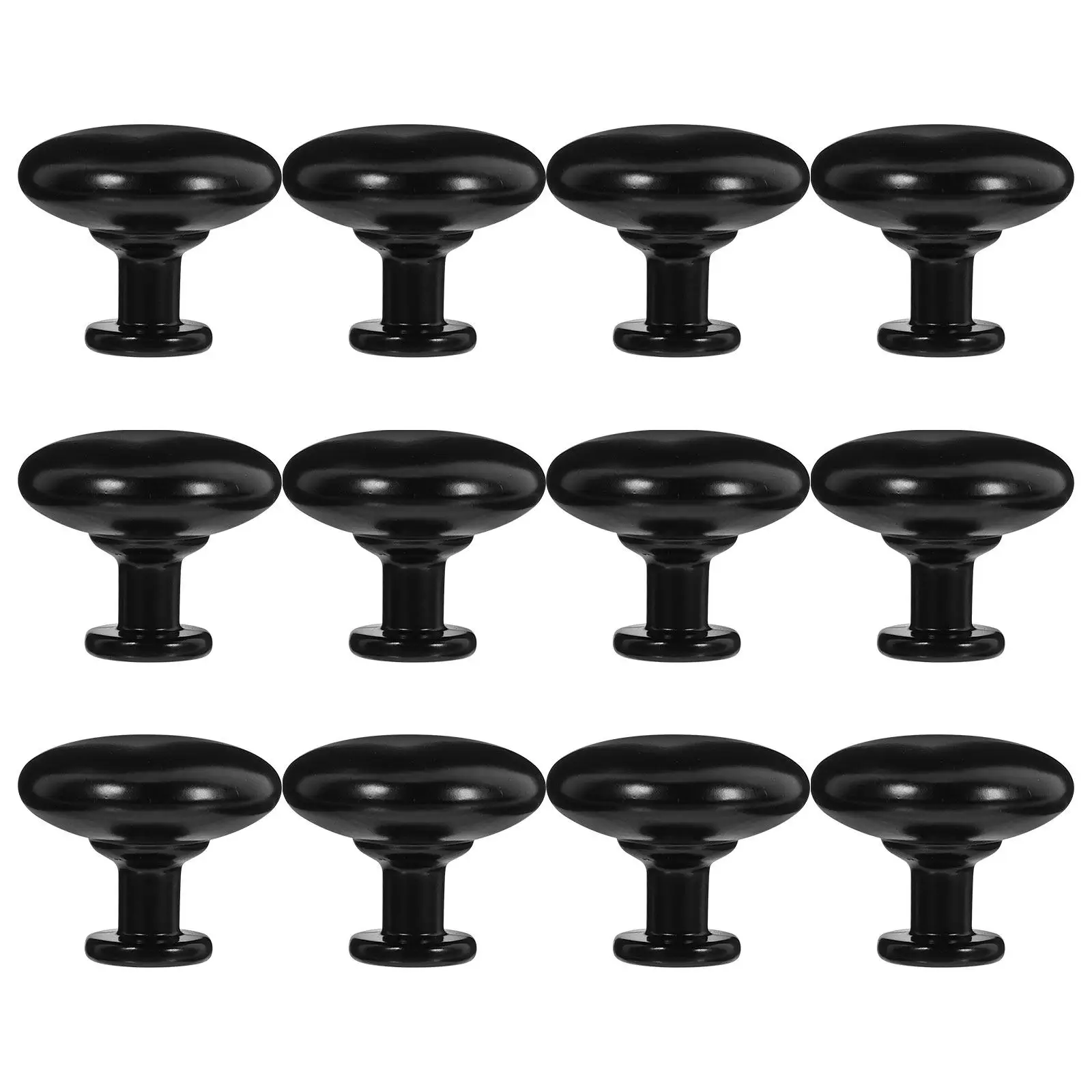 

12Pcs Sleek Black Cabinet Door Handles Drawer Pulls Single Hole Design for Home Decor Kitchen Bathroom Bedroom Wardrobe Dresser