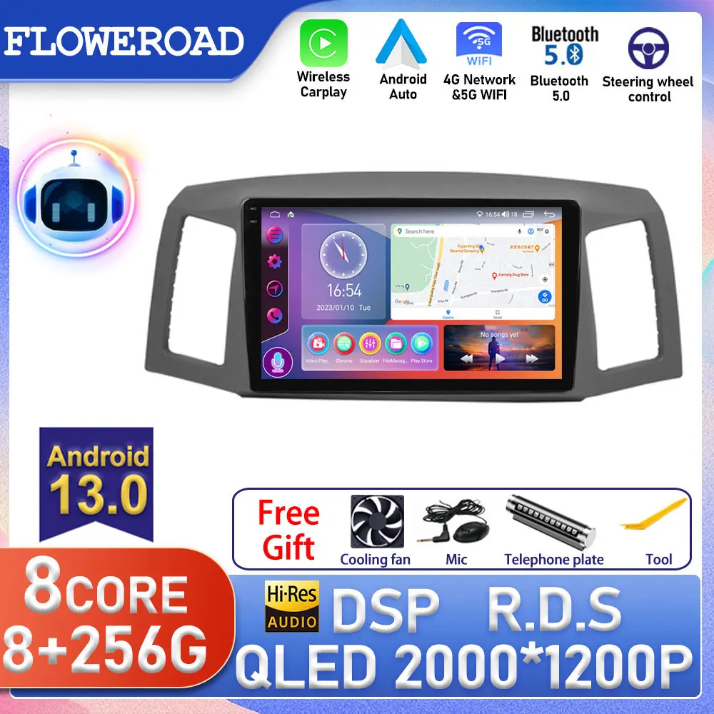 

Автомагнитола на Android для JEEP Grand Cherokee 2004 - 2007 дюймов LHD, мультимедийный проигрыватель с 4G, Wi-Fi, видеоплеером, автонавигацией, без DVD, ТВ