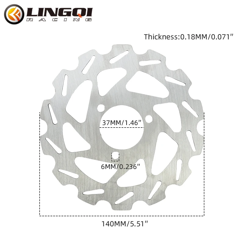 LINGQI RACING 140mm 3 Hole Disc Brake Rotors Pads For 47cc 49cc 2 Stroke Mini Dirt Pocket Bike ATV Quad Gas Electric Scooter - view 5
