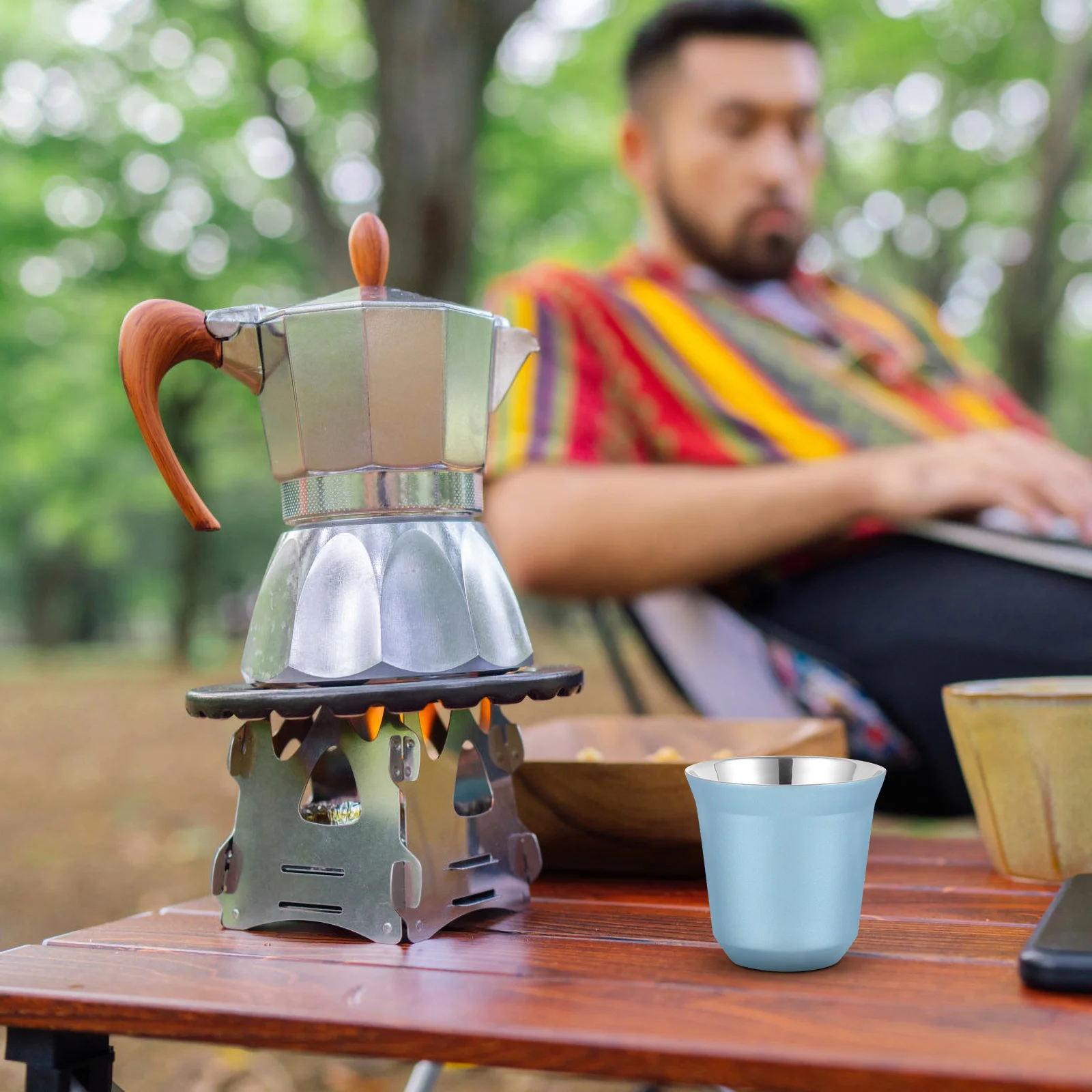 

Double Layer Stainless Steel Coffee Cup Insulated Portable Water Cup For Beer Wine Hot Drinks Outdoor Camping Picnic Lightweight