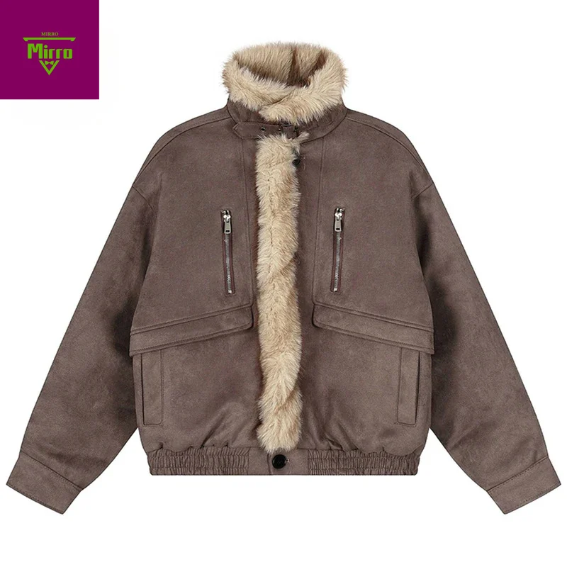 

Vintage Fur Collar Parkas Men Winter Jackets Thicken Warm Coat Casual Loose Black Padded Jackets Outwear