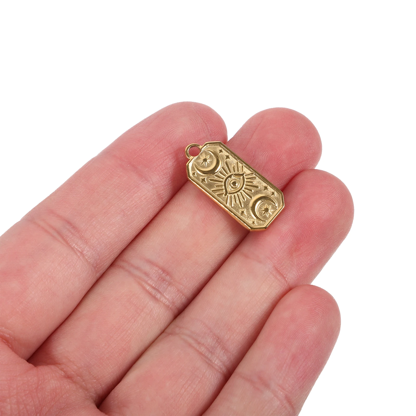 

5 Pcs Vintage Religious Pendant Jewelry Making Metal Charm Stainless Steel Charms for