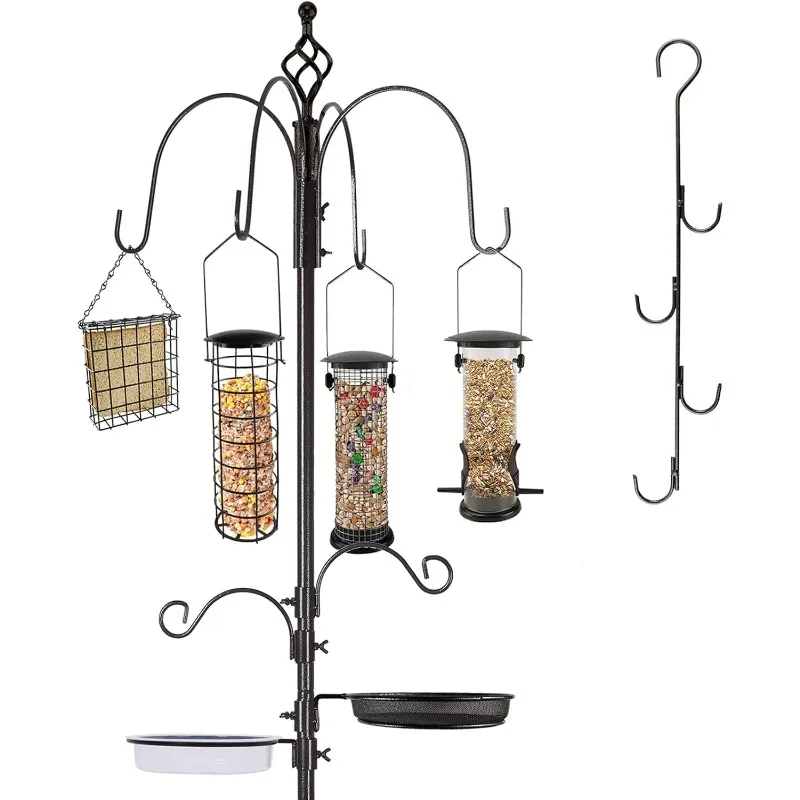 Deluxe Bird Feeding Station Kit Bird Feeder Pole Wild Bird Feeder Hanging Kit Planter Hanger Multi Feeder Hanging