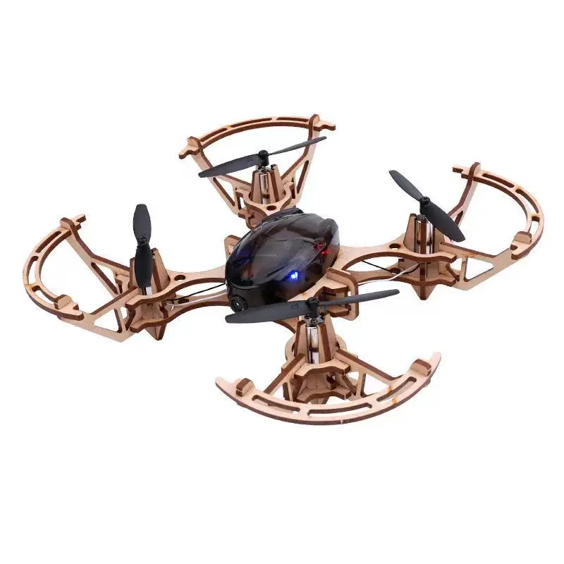 New DIY drone wooden aerial photography quadcopter mini drone 3D DIY building blocks quadcopter DIY educational toys boy Gift