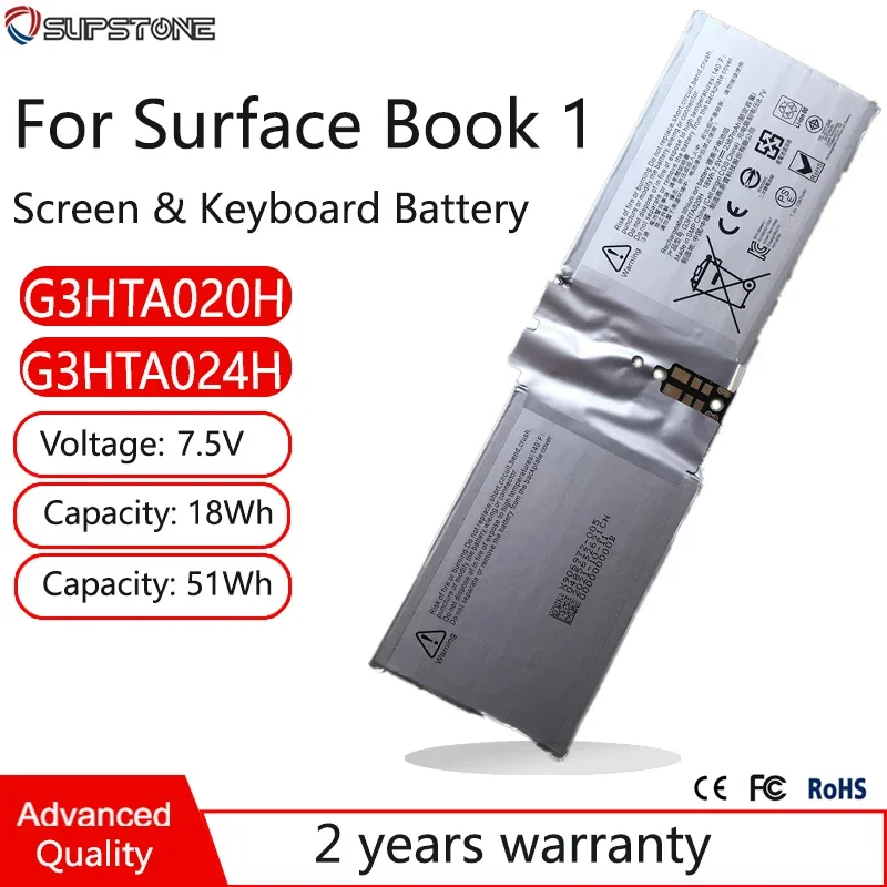 

G3HTA020H G3HTA024H Screen Keyboad Battery For Microsoft Surface Book 1 13.5" Inch 1703,1704,1705,CR7-00005,DAK822470K G3HTA023H