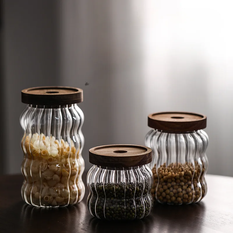 Lacquer Free Glass Sealed Jar Storage and Storage Jar for White Sugar Dried Fruits Snacks Coffee Bean Powder Tea Leaves