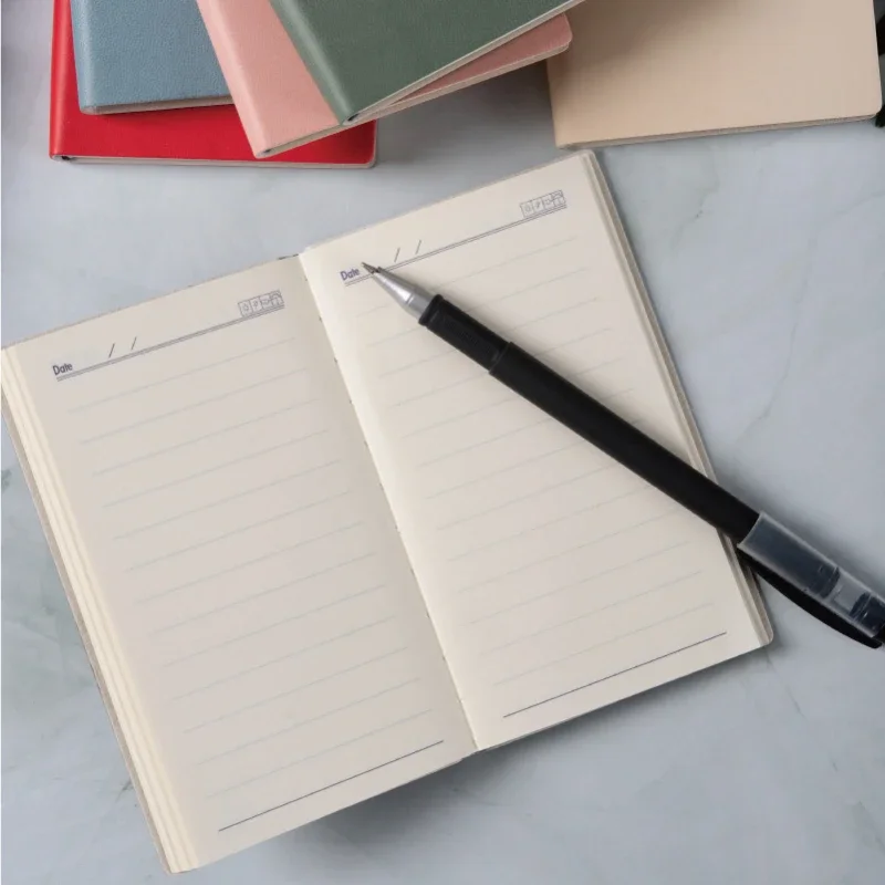 Cuaderno pequeño portátil A7, cuaderno de oficina, Agenda de negocios, planificador 2025, cuaderno de bolsillo de cuero suave, papelería nueva
