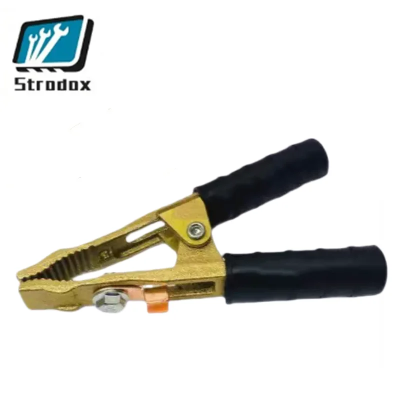 Earth Clamp 300A Brass Argon Arc Welding Ground Clip Electric Pliers Red+Black-2PCS
