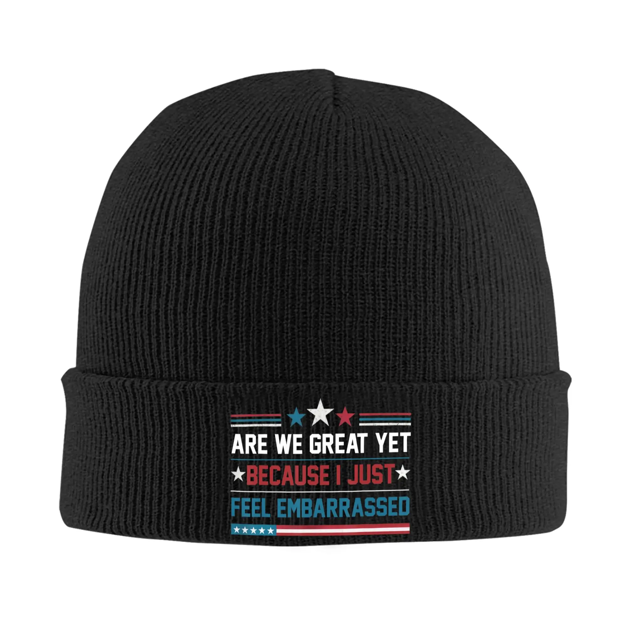 Are We Great Yet Cause I Just Feel Embarrassed Knit Hat Beanies Autumn Winter Hat Warm Acrylic Fashion  Cap for Men Women Gift
