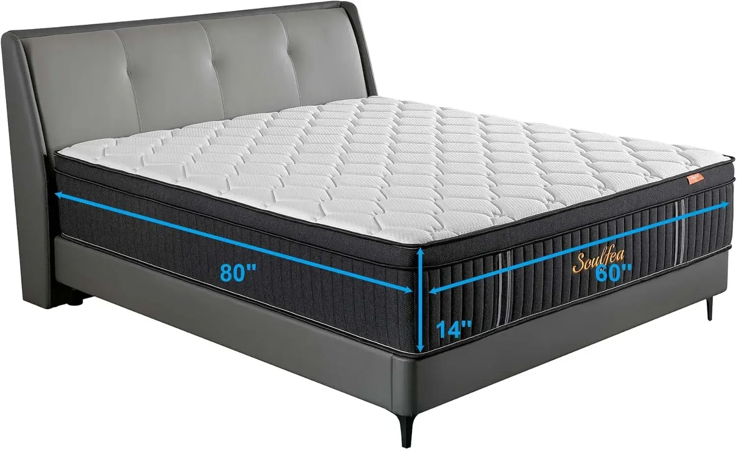 Königin Matratzen, 14 Zoll Queen-Size-Matratzen in einer Box,Memory Foam Hybrid weiß & schwarz Matratze mit bieten Unterstützung