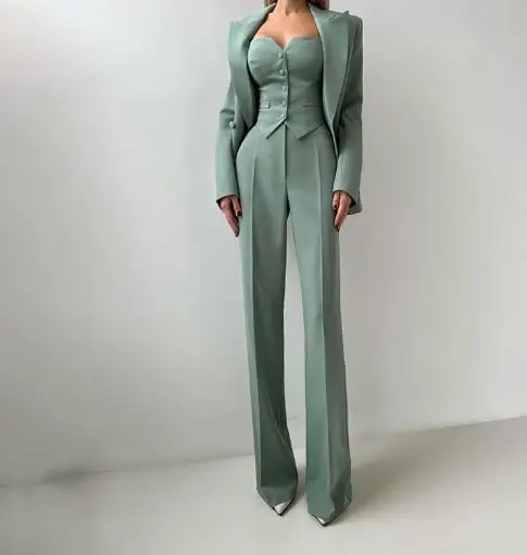 

Women's Fashion Pants Set 2025 Spring/summer Latest Commuting Versatile Temperament Slimming Solid Color Suit Three Piece Set