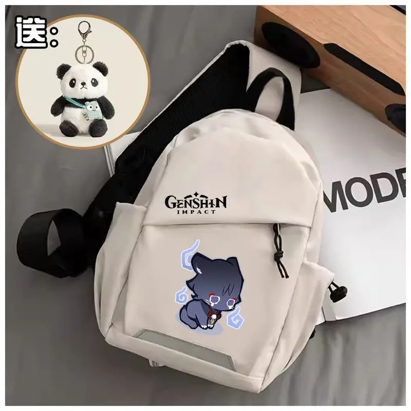 Genshin Impact Emoji Stray Dogs Harajuku Crossbody Chest Unisex Student Versatile Cycling Shoulder Waist Bag Compact Large Ani