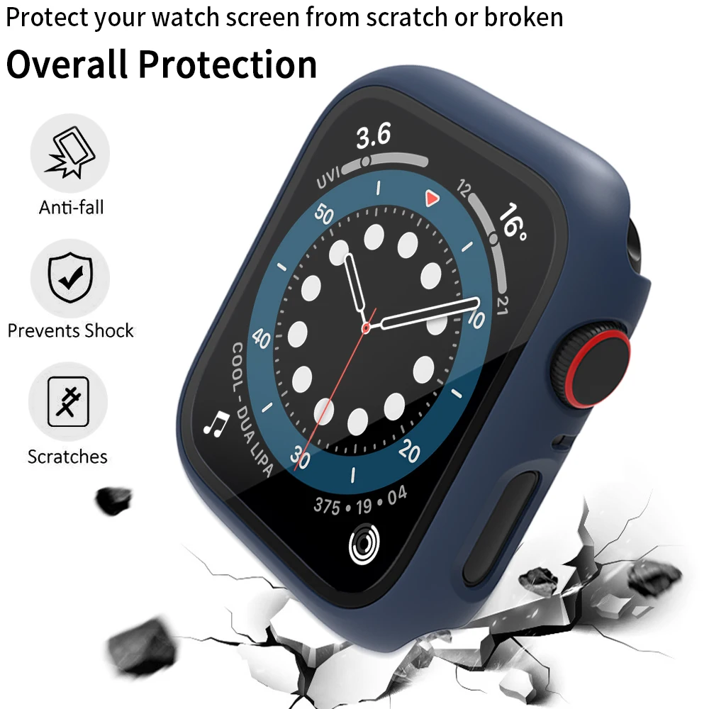 Verre + étui de Protection pour Apple Watch, série 9/8/7 41mm 45mm, pour iWatch se654 321 42mm 38mm 40mm 44mm, protecteur Ultra/Ultra 2 49mm boîtier