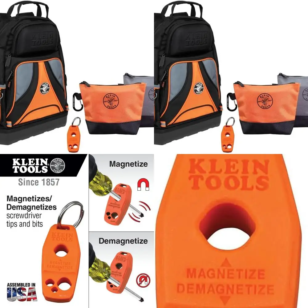 

Professional Tradesman Backpack Kit with 4-Piece Zippered Tool Bags and Magnetizer