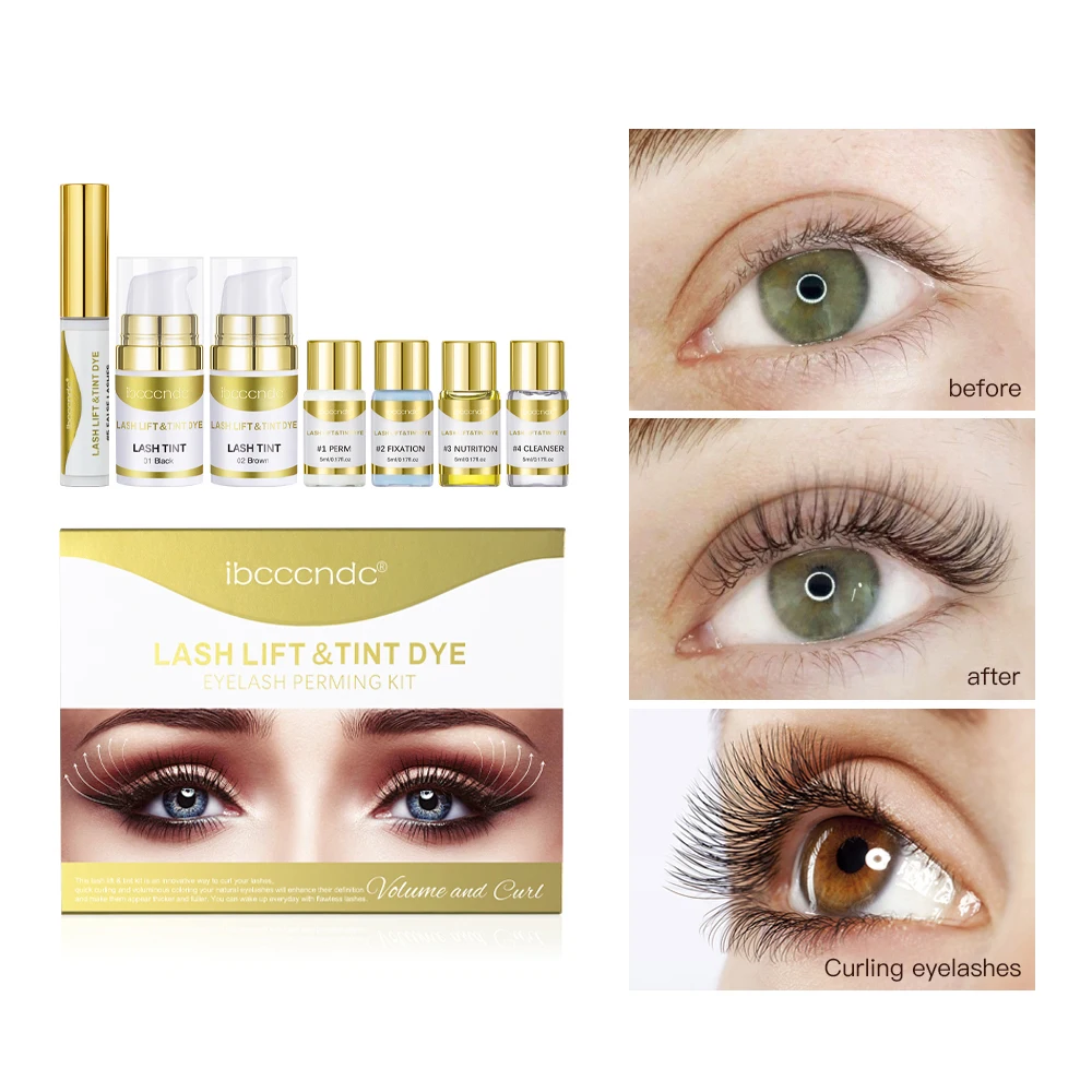 Semipermanentes Augenbrauen- oder Wimpernlift- und Tönungsset, professionelles Augenbrauenlaminieren, Wimpernlifting, Dauerwelle, Wimpernfärben, Augen-Make-up