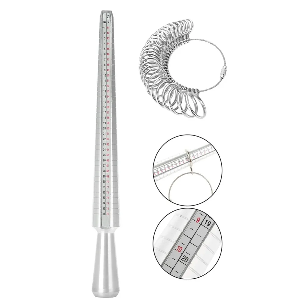 

Metal Construction Ring Mandrel Stick Dual Measurement UK Size Measurement Jewelry Measuring Tool Ring Sizer Accurate Sizing
