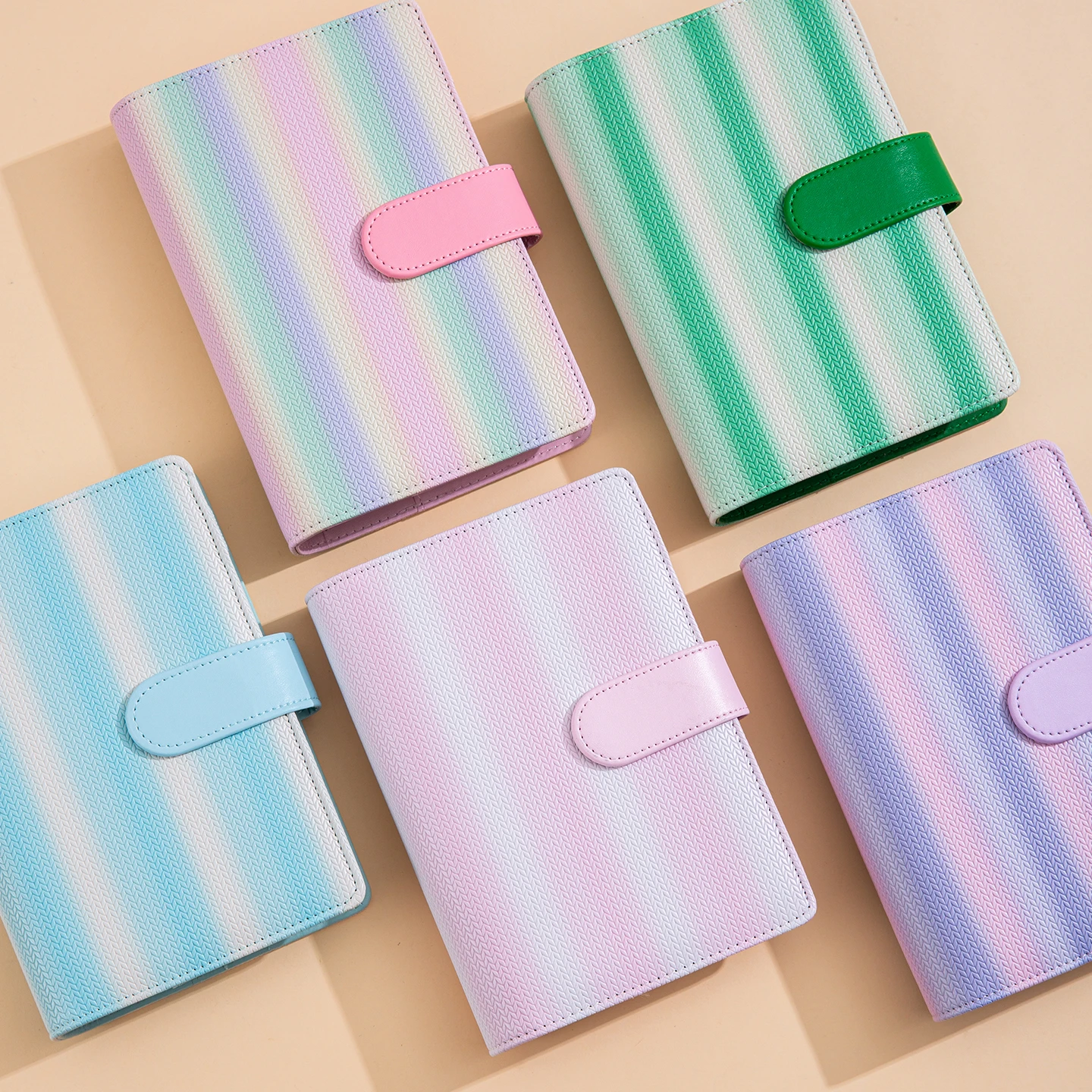A6 Gradient DIY Binder Notebook Cover Diary Agenda Planner Paper Cover School Stationery