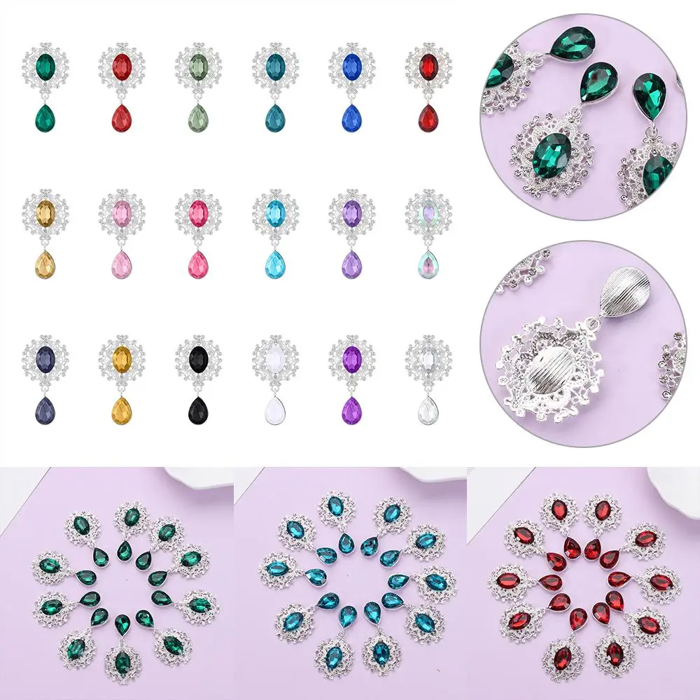 Wedding Decor Water Droplets Brooch Sparkling Crystal Garment Decorative Alloy Rhinestone Scrapbooking Sewing Button Pendant