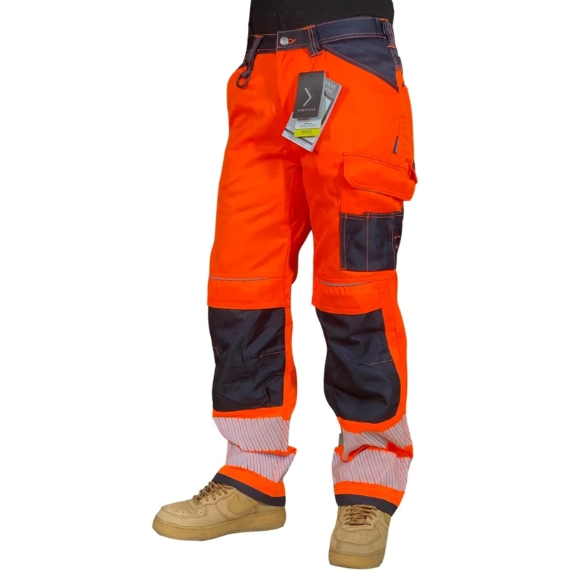 Pantaloni Cargo pantaloni da lavoro da uomo con Multi tasche avvertimento pantaloni da lavoro riflettenti pantaloni da lavoro uomo abbigliamento da