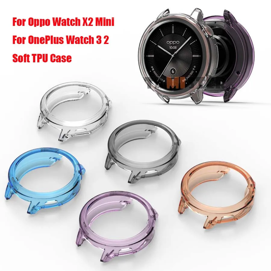 Soft TPU Case Cover For Oppo Watch X2 Mini X Bumper Protective Shell For OnePlus Watch 3 2 Protector Frame Case Smart Accessory