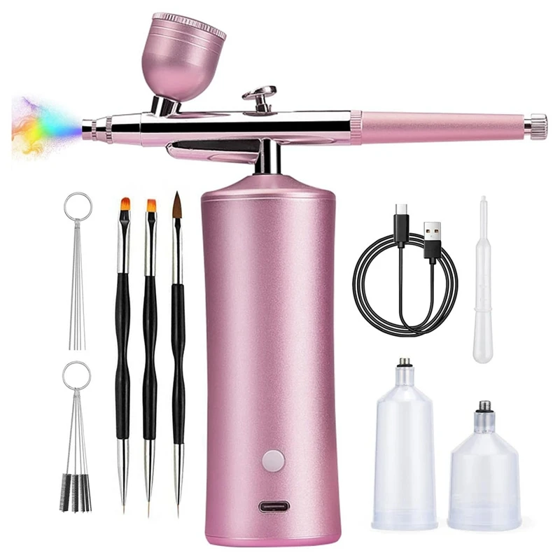 

Airbrush Kit With Compressor,20-30PSI Airbrush With 0.3Mm Nozzle For Painting, Tattoo, Nail Art, Model Coloring Durable