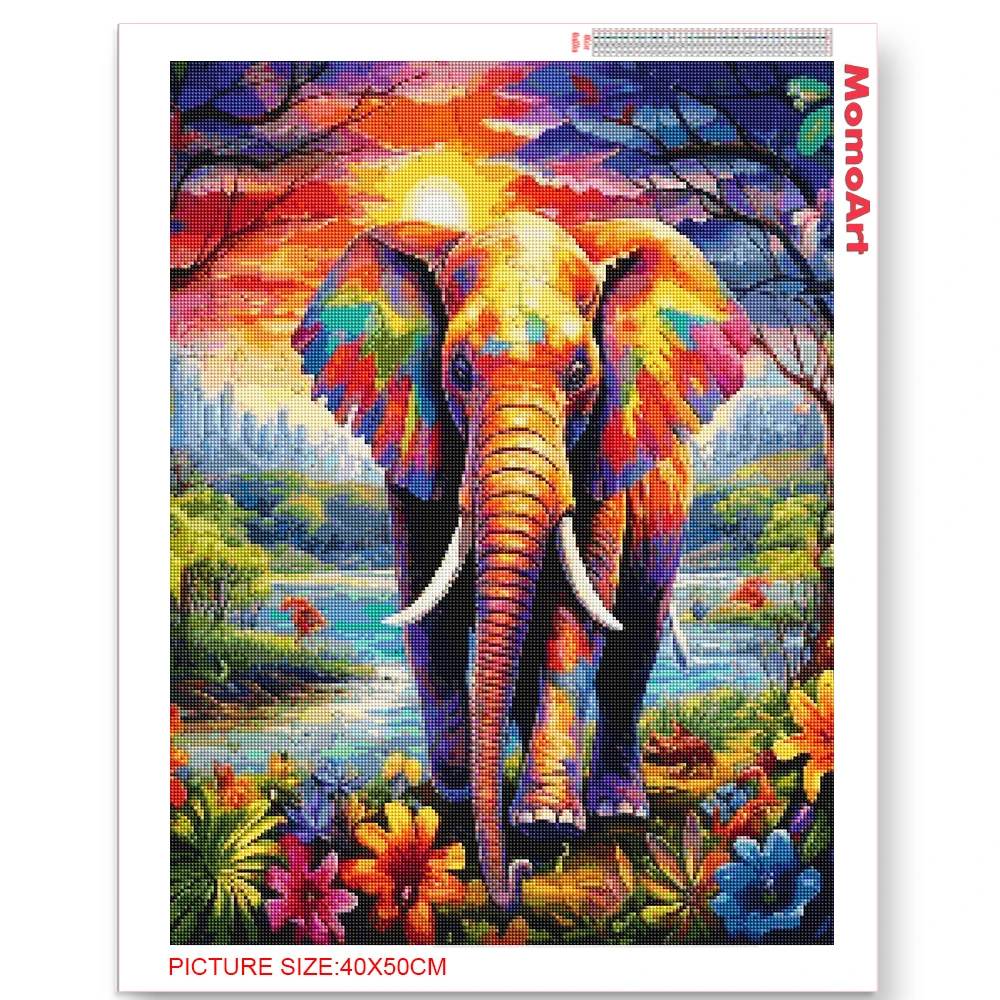 MomoArt New Arrival Diamond Painting Lion Monkey Cross Stitch Elephant Mosaic Owl Beaded Embroidery Bird Animal Panda Child Gift