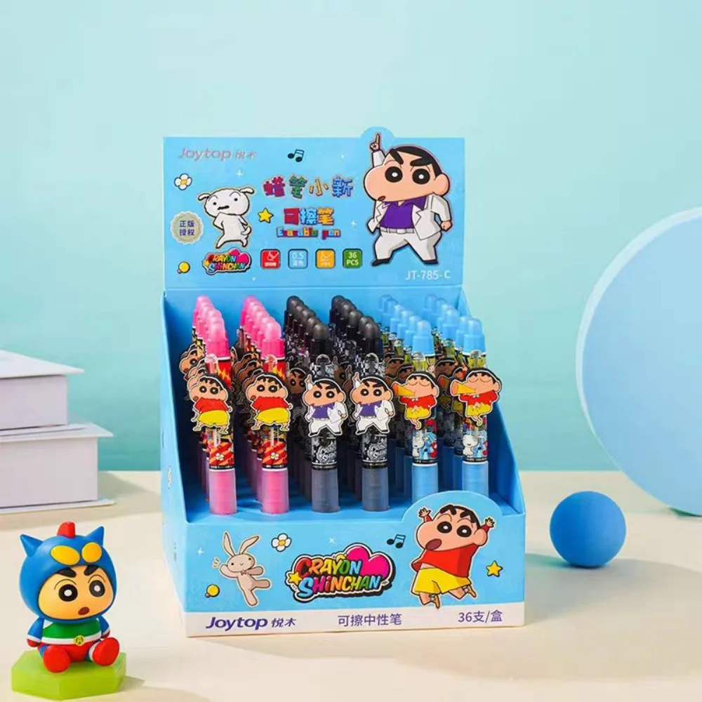 

3 шт., настоящий карандаш Шин-Чан, 0,5 мм, стираемые гелевые ручки, студенческие канцелярские принадлежности с героями мультфильмов, офисные принадлежности для учителей, школьные оптовые призы