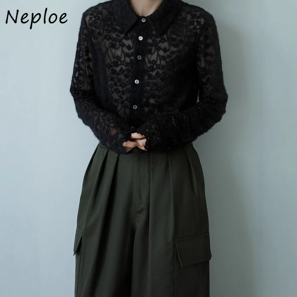 

Neploe Personalized Streetwear Hip Hop Moda Mujer Camisetas New Vintage Lace Shirt Japan Hollow Out Sexy Spice Girls Crop Top