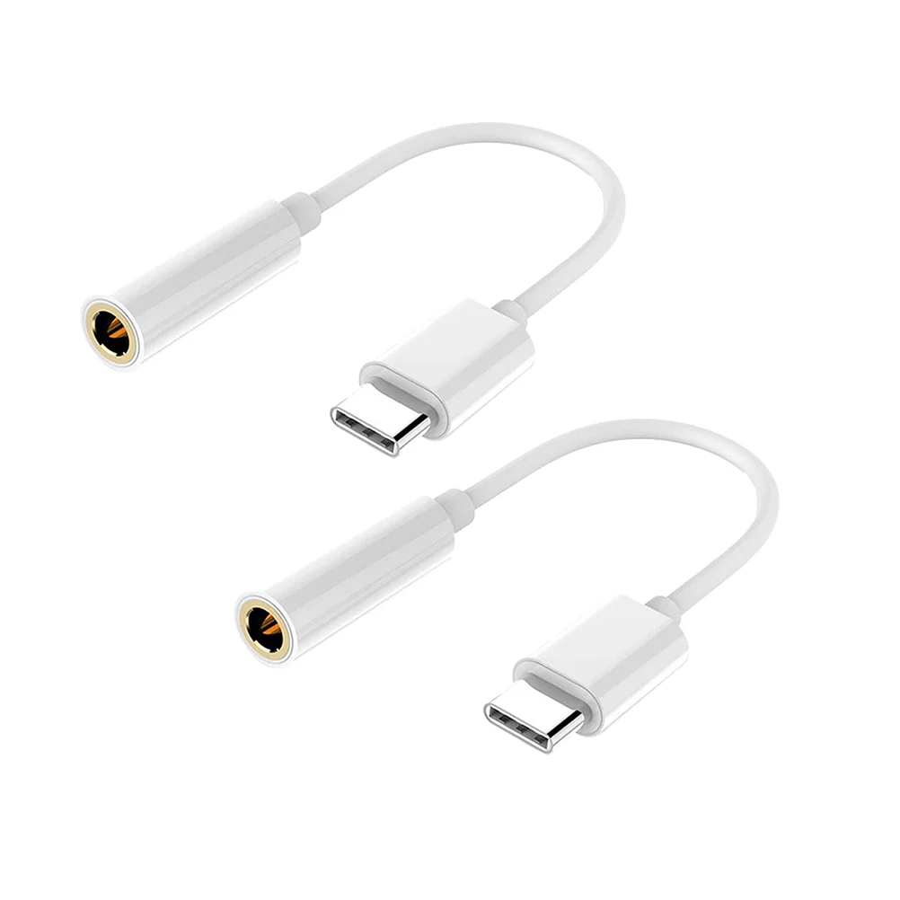 

2 Pcs USB-C to 35 AUX Audio Female Jack Headphone Adapter Earphone Type-C 35mm Cable