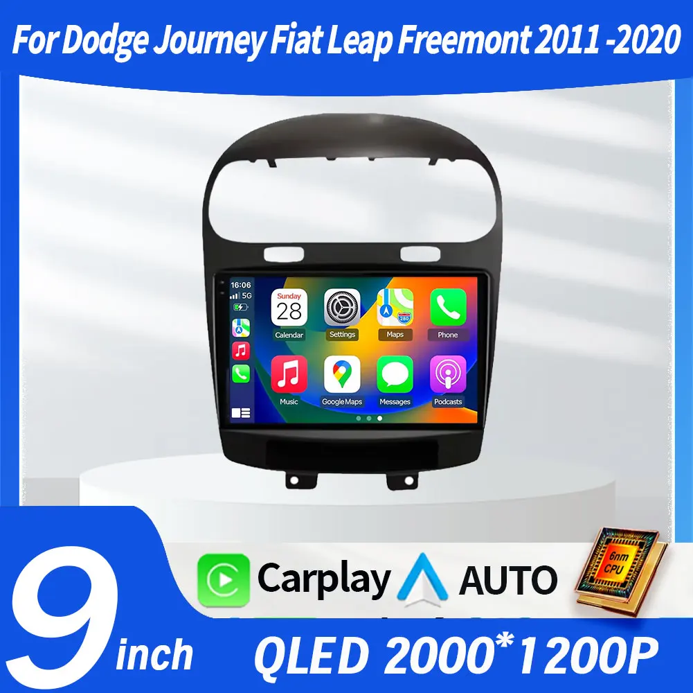 أندرويد carplay سيارة ل دودج رحلة فيات لليب فريمونت 2011-2020 راديو الوسائط المتعددة مشغل فيديو الملاحة لتحديد المواقع 2DIN تشغيل الموسيقى #2